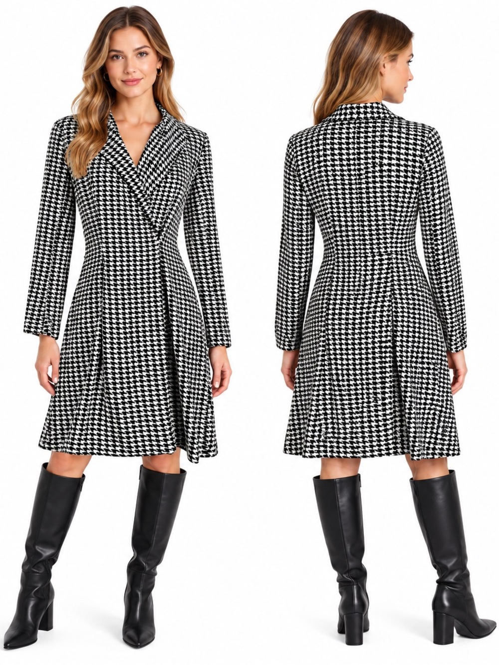 French Connection Sadira Houndstooth Wrap Dress $158